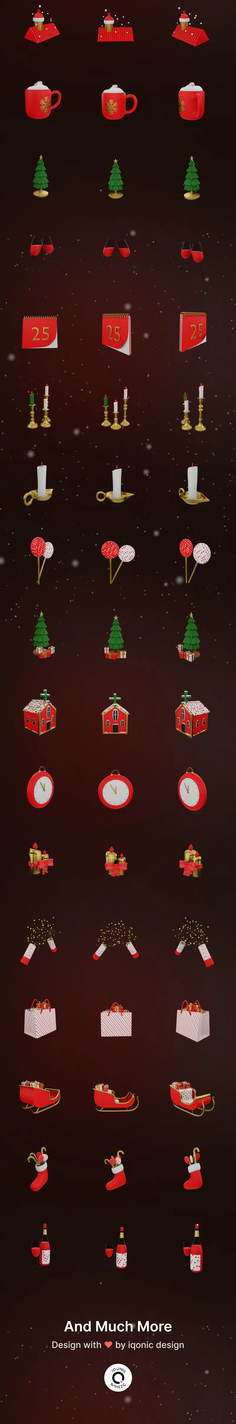 Christmas 3D illustrations | Santa Pro | Iqonic Design