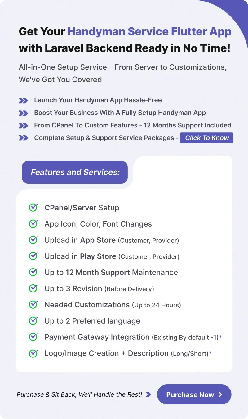Handyman - Home Services Booking App, Website & Admin Panel - 1