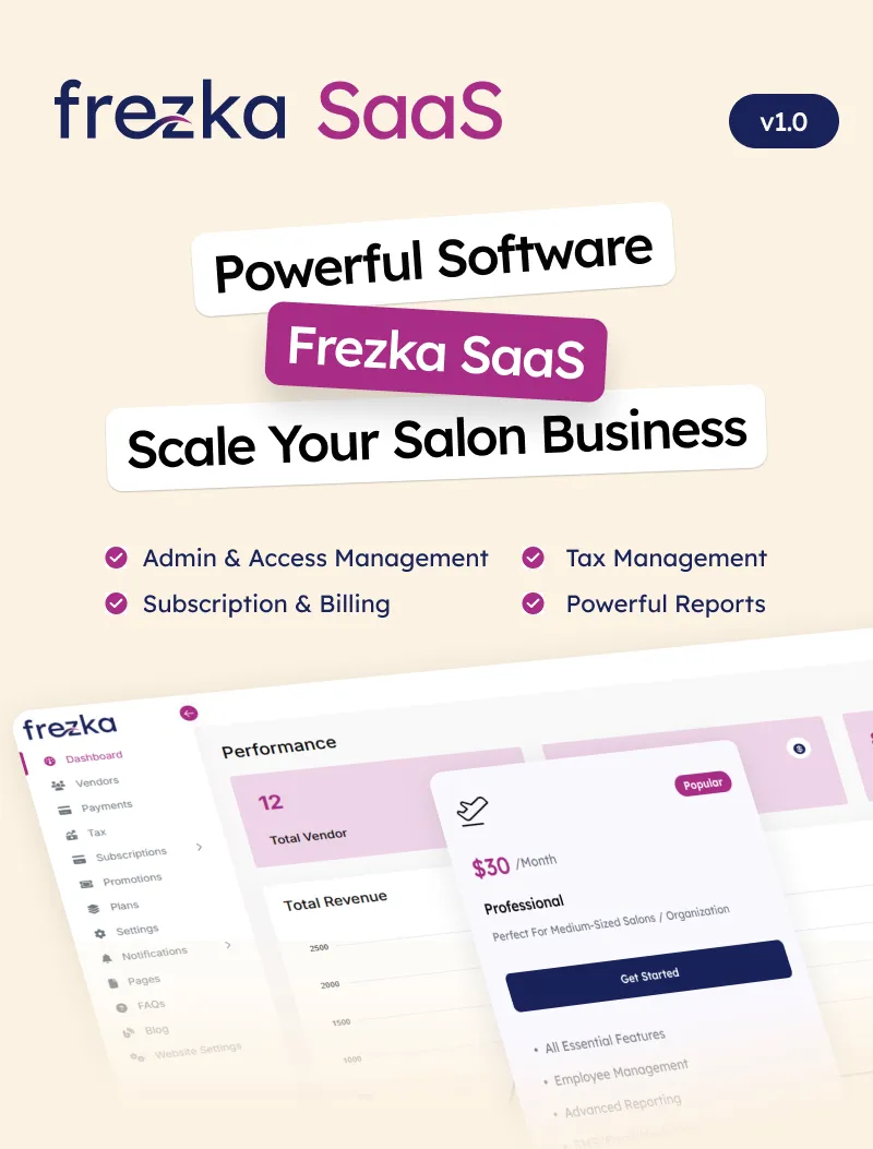 Frezka SaaS - Software for Salons and Spa Businesses in Laravel - 2
