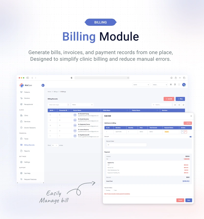 KiviCare(TM) Pro - Clinic and Patient Management System EHR (Add-on)