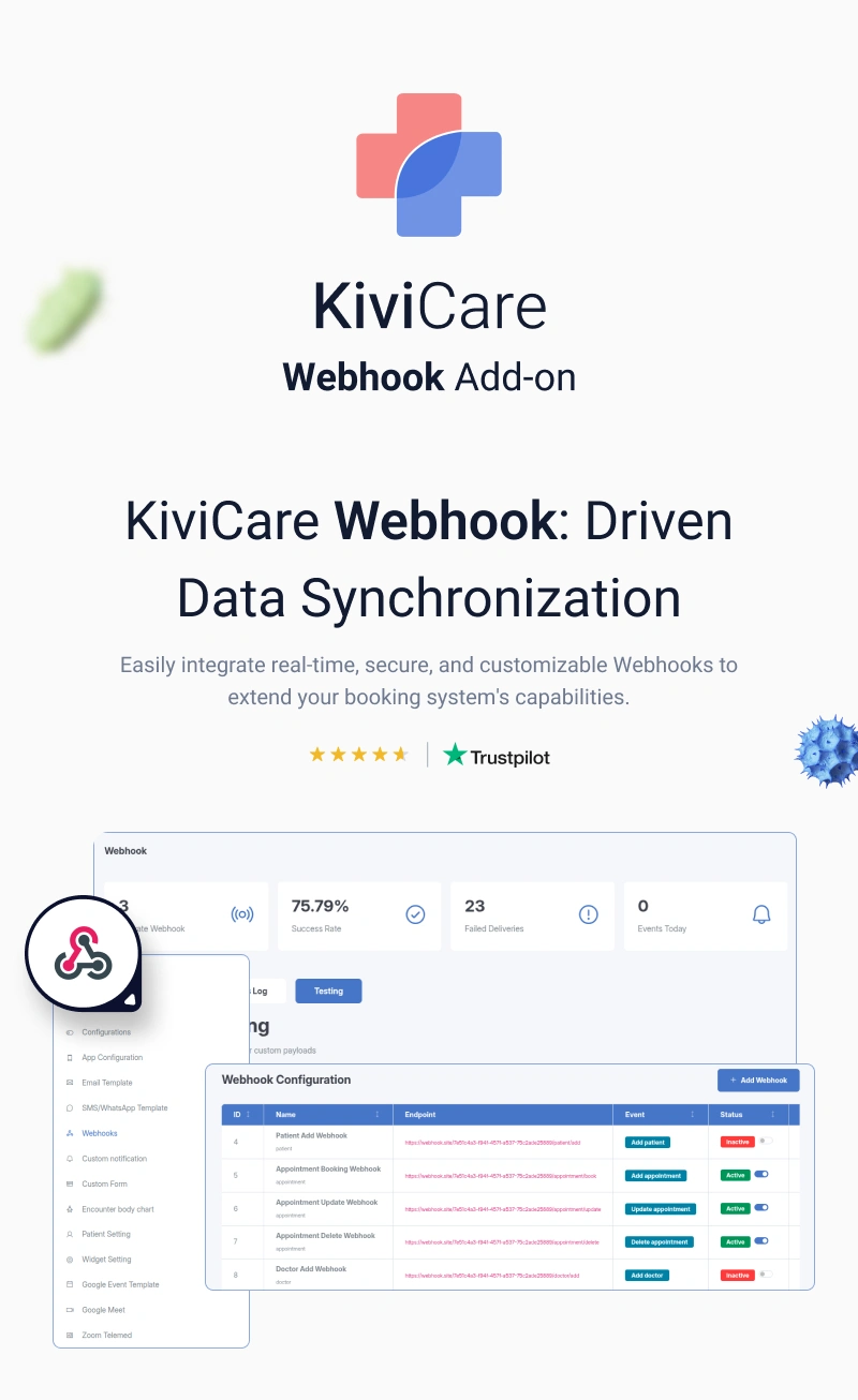 KiviCare WordPress Plugin Webhook Add-on for Notification