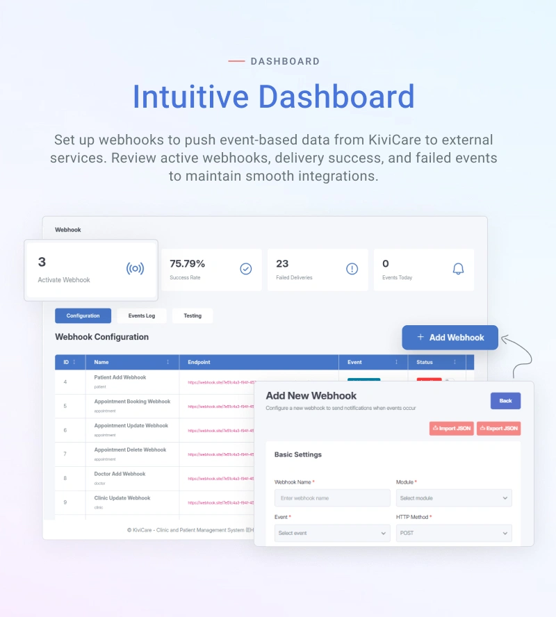 KiviCare WordPress Plugin Webhook Add-on for Notification