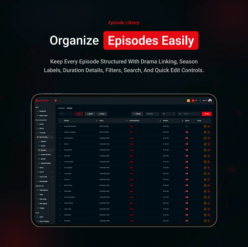 Streamit - OTT Streaming Short Drama (Add-on)