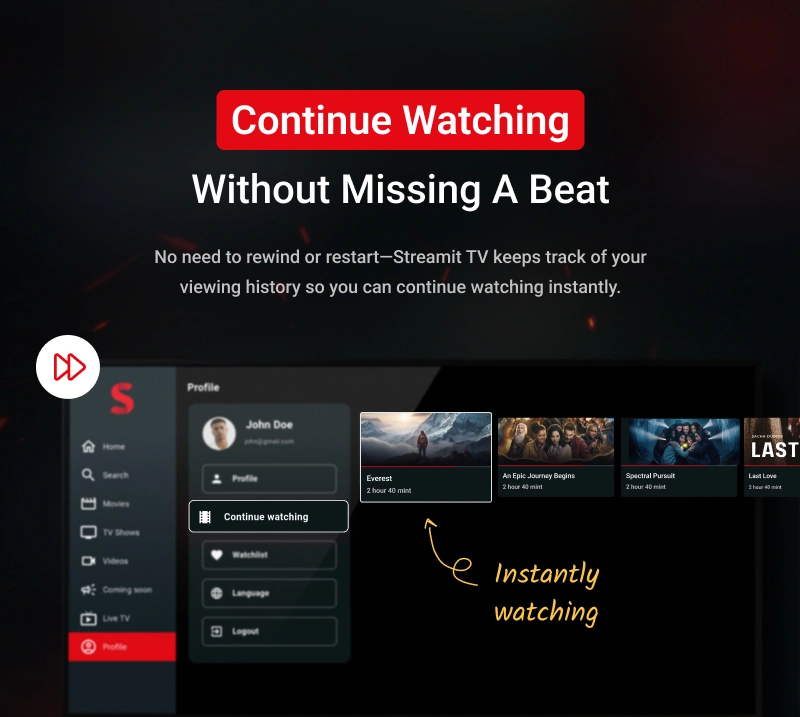 Streamit - OTT Streaming Flutter TV App (Add-on) - 14