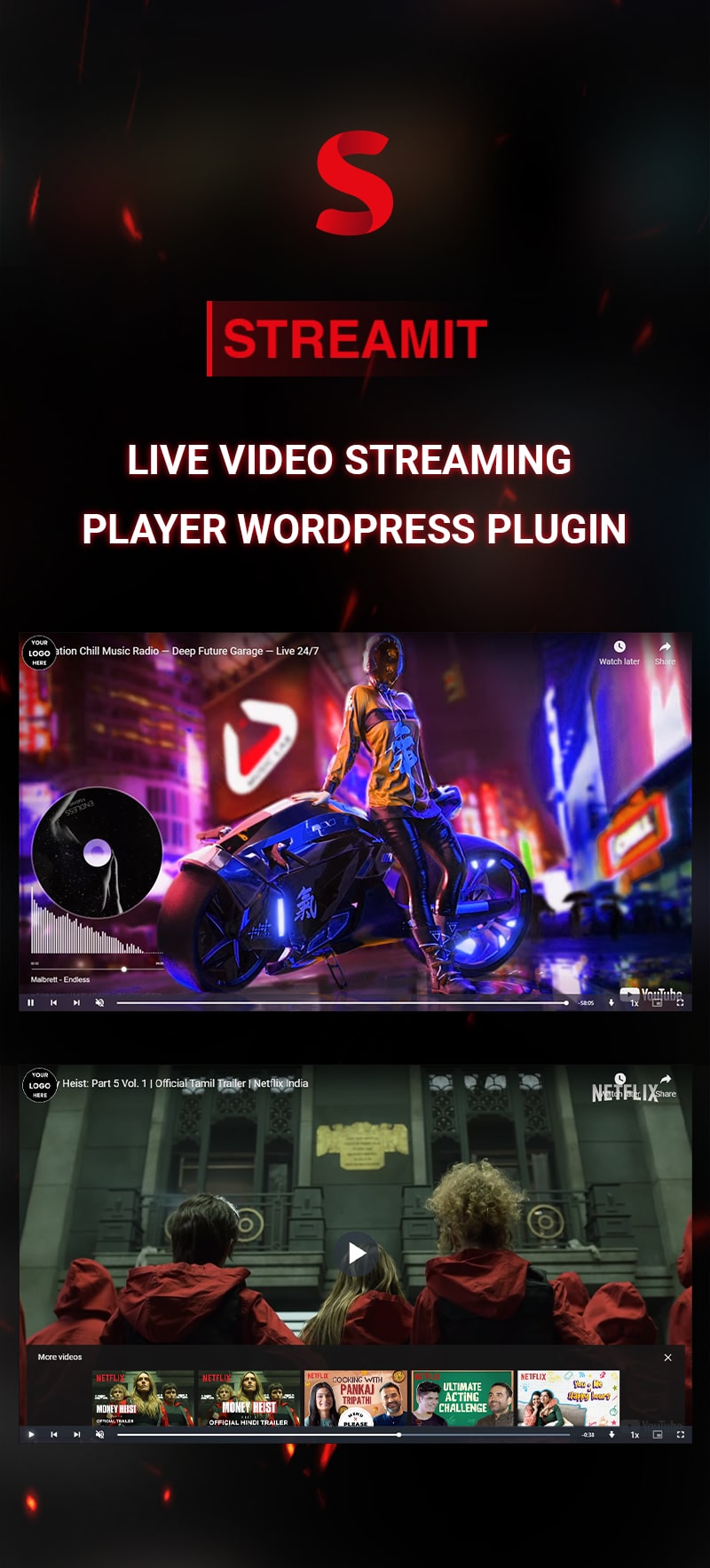 Live Video Streaming Player WordPress Plugin | Streamit | Iqonic Design