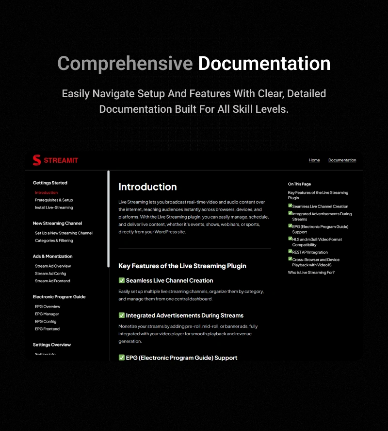 Streamit - Live Streaming Video Player WordPress Plugin