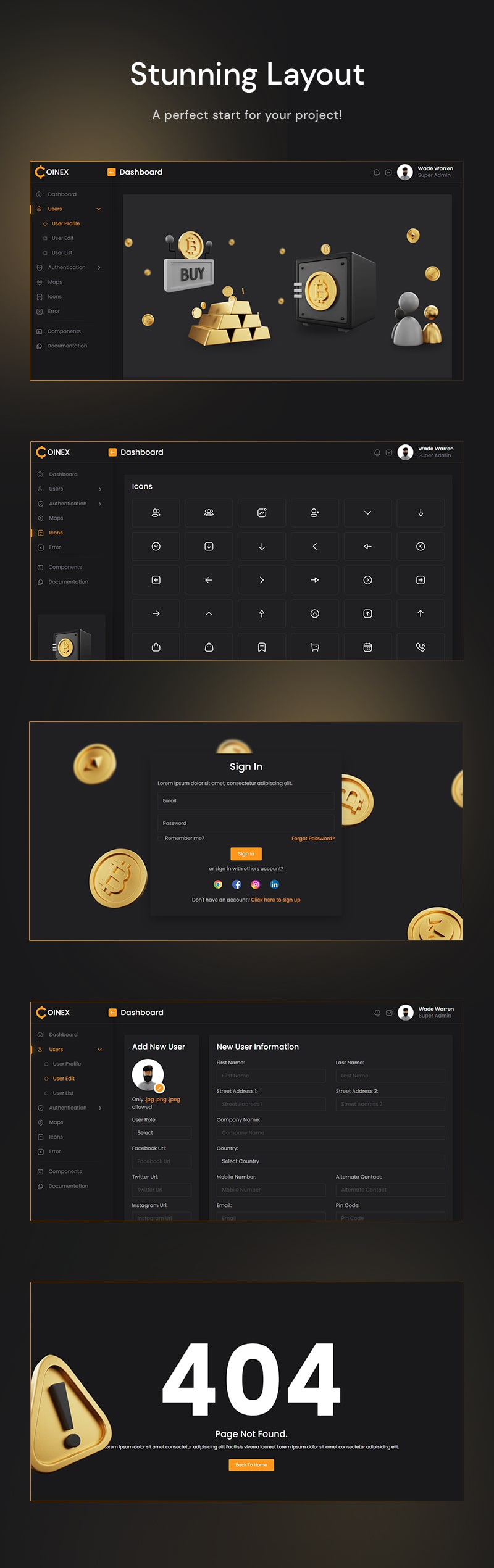 Free Admin Dashboard Template for Crypto | Coinex Lite | Iqonic Design