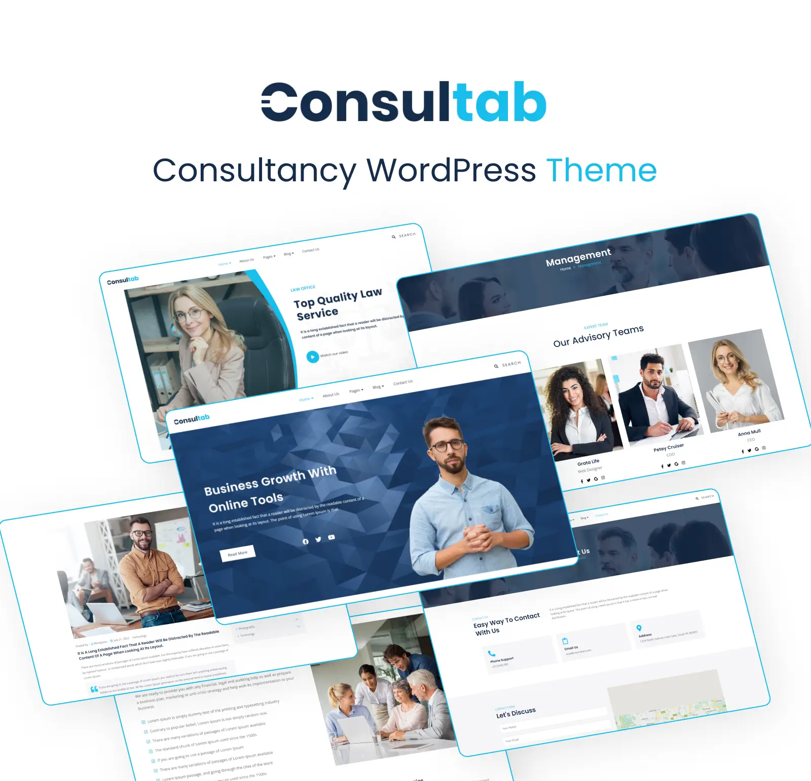 Free Business WordPress Theme | Consultab Lite | Iqonic Design