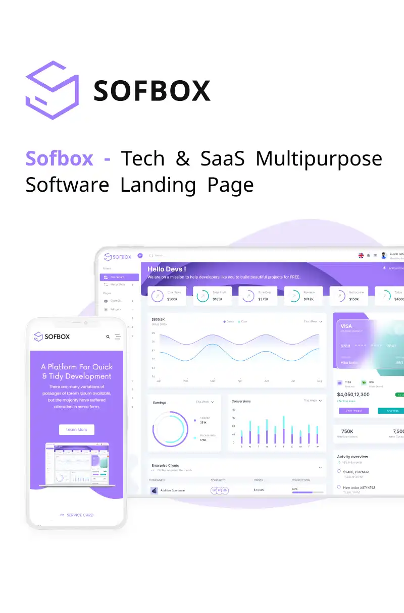 Tech and SaaS Multipurpose Software WordPress Theme | SofBox Lite | Iqonic Design