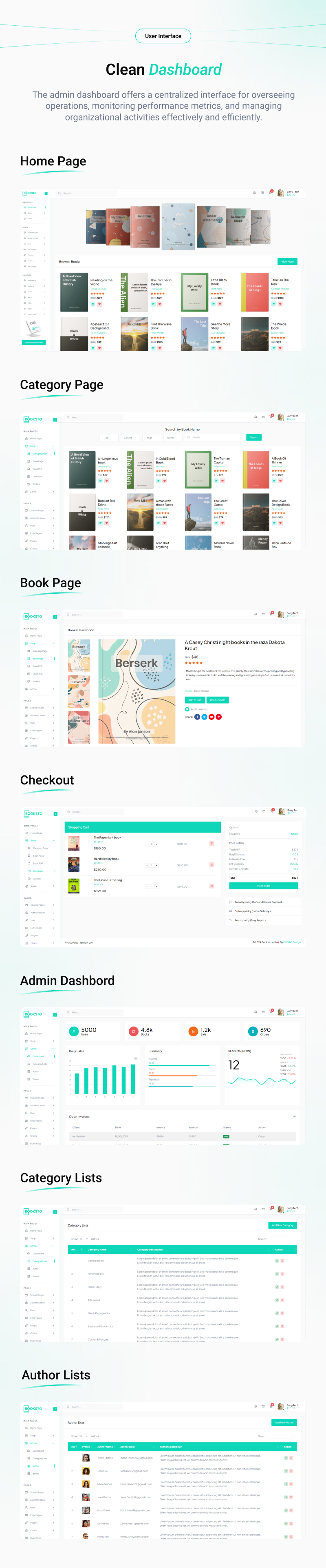 Booksto - Ebook Shop Website & Admin Template (VueJS, HTML)