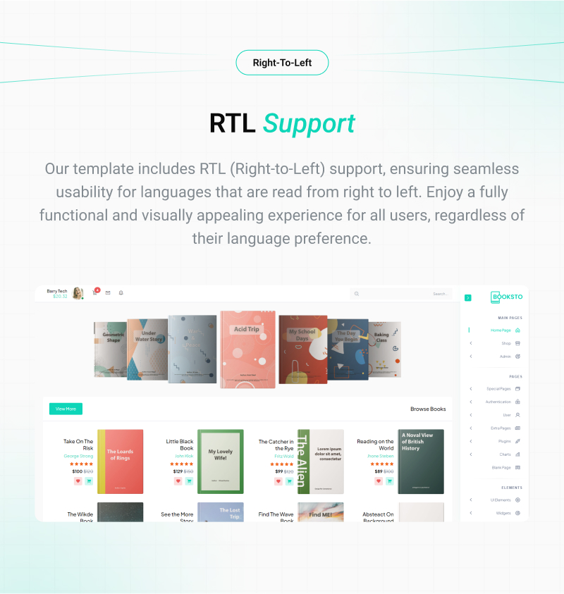 Booksto - Ebook Shop Website & Admin Template (VueJS, HTML)