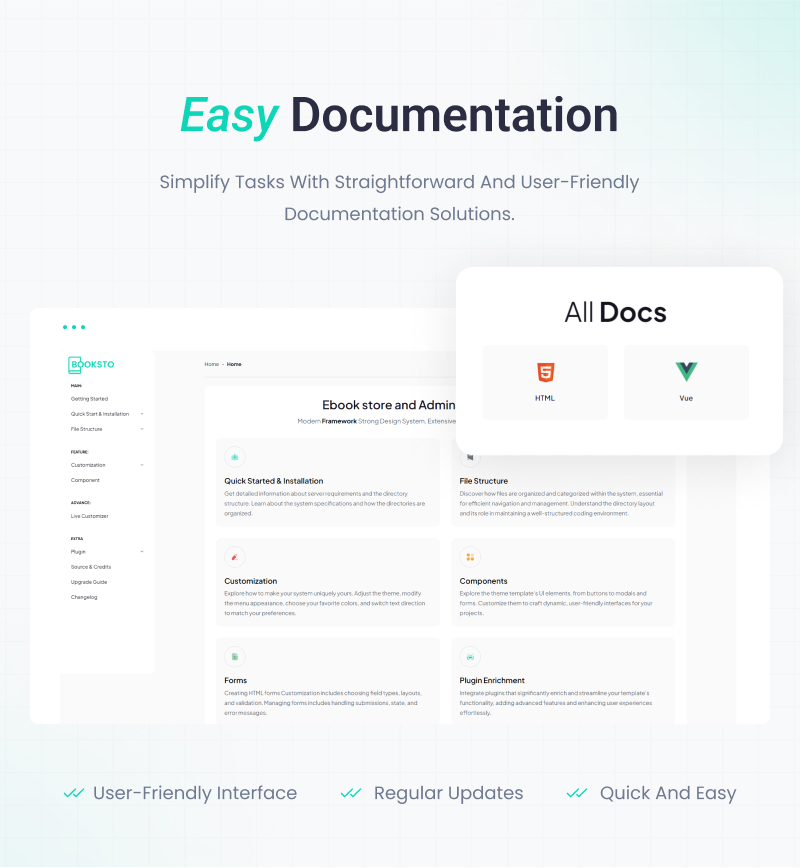 Booksto - Ebook Shop Website & Admin Template (VueJS, HTML)