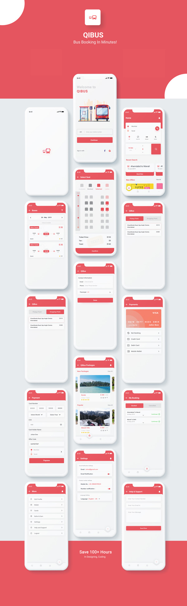 Bus Booking iOS App Template Free | QIBus | Iqonic Design