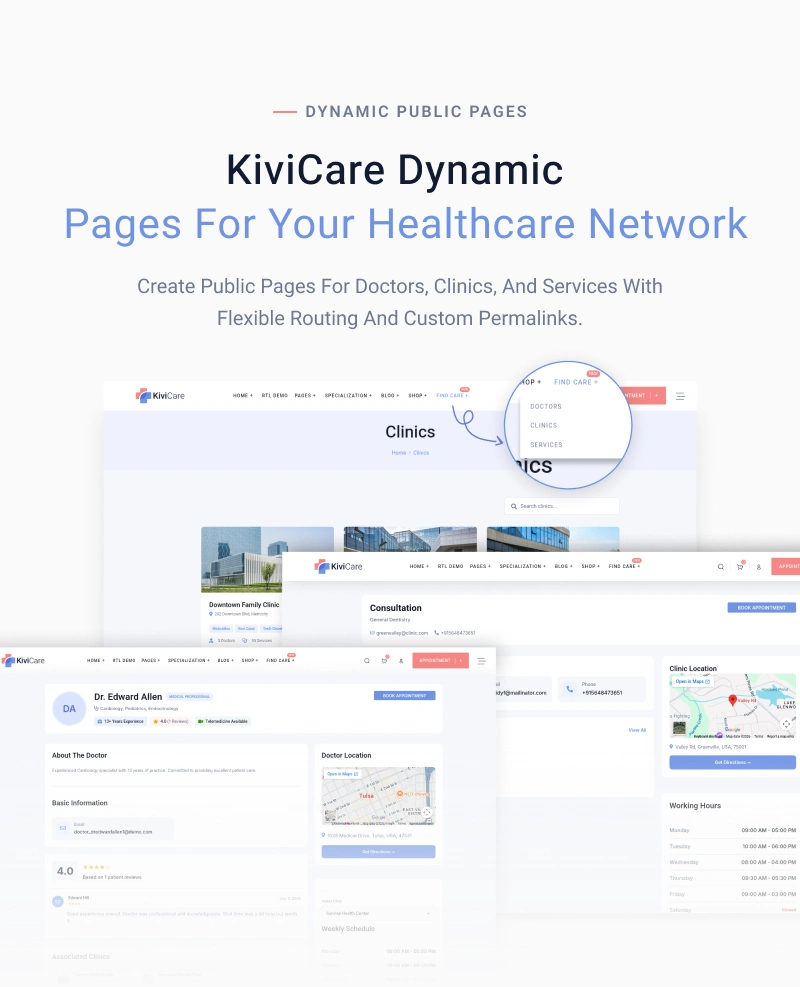 Medical clinic and patient management WordPress theme | KiviCare | Iqonic Design