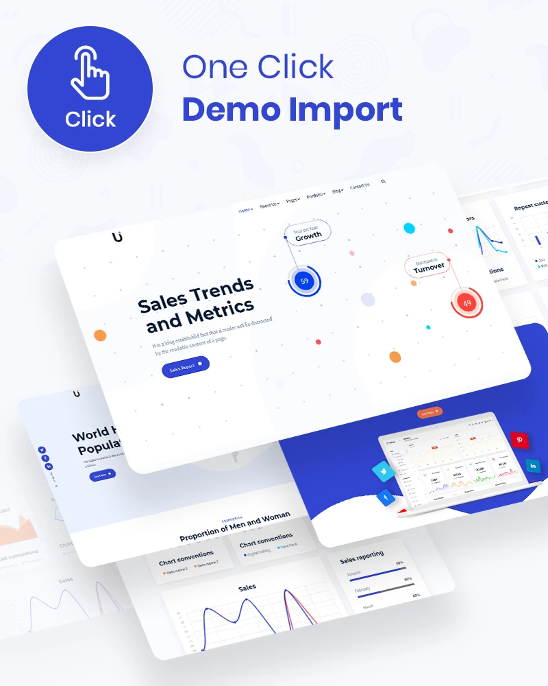 Umetric - WordPress Dashboard, Reporting and Infographic Theme - 13