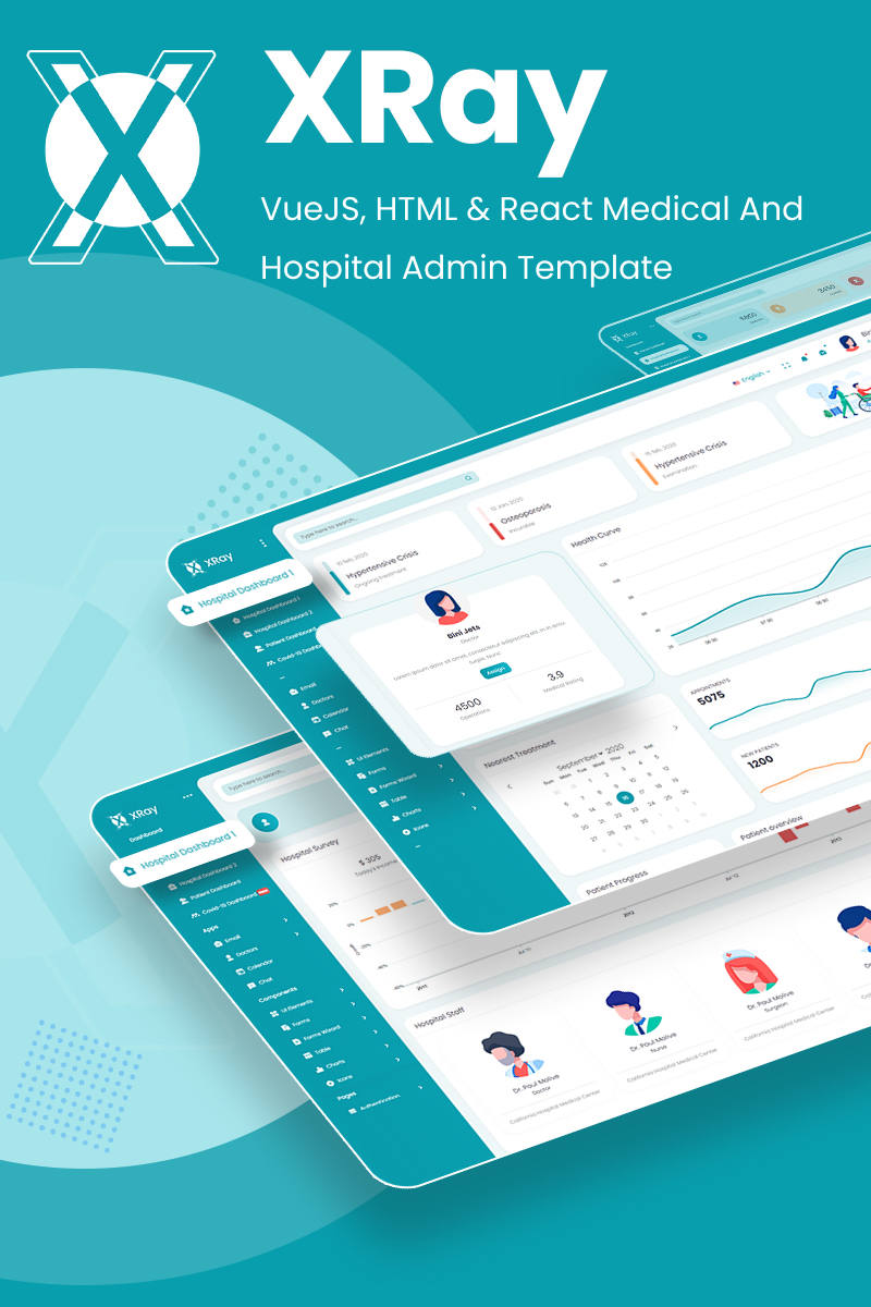 XRay - VueJS, HTML Medical and Hospital Admin Template - 5