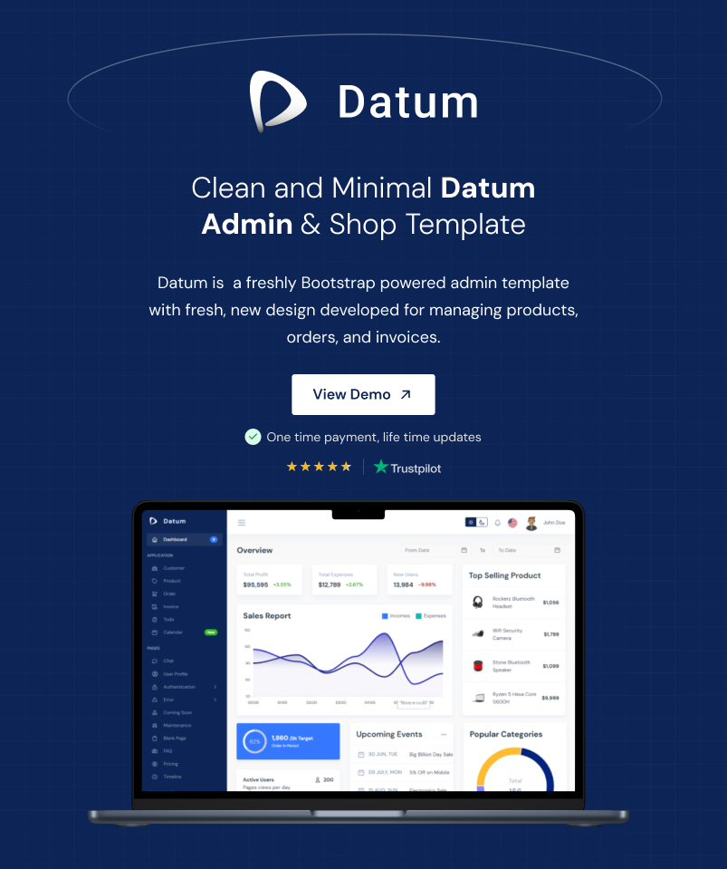 Datum - CRM Admin Dashboard Template (HTML, React & Vue)