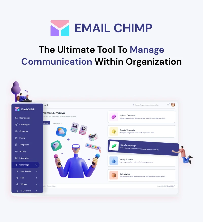 VueJS, Laravel, HTML Marketing Tool Admin Template | EmailChimp | Iqonic Design