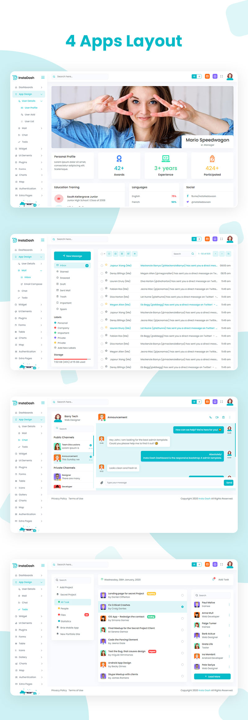 Instadash - VueJS, HTML & SCSS Reporting Admin Dashboard - 10