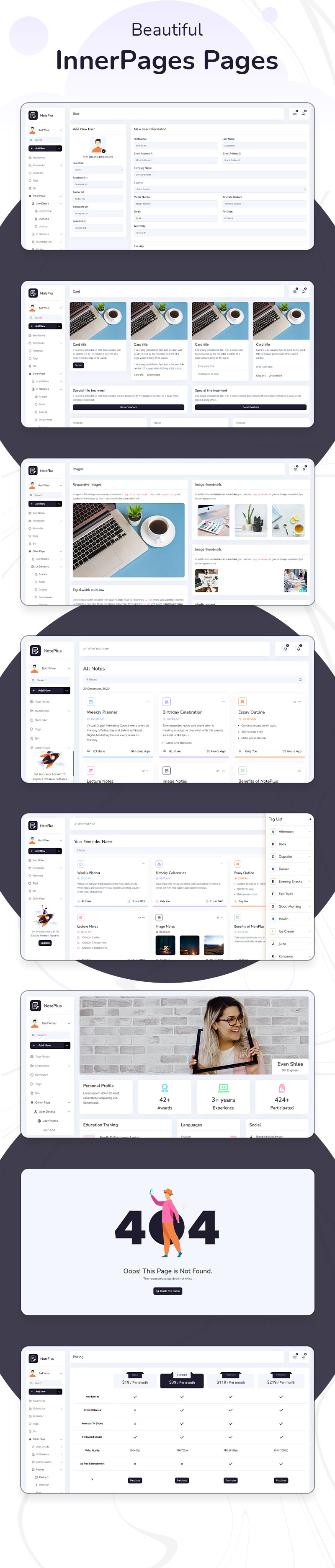 Noteplus - VueJS, Laravel & HTML Note Taking Admin Template - dob Pertaining To Notes Plus Templates