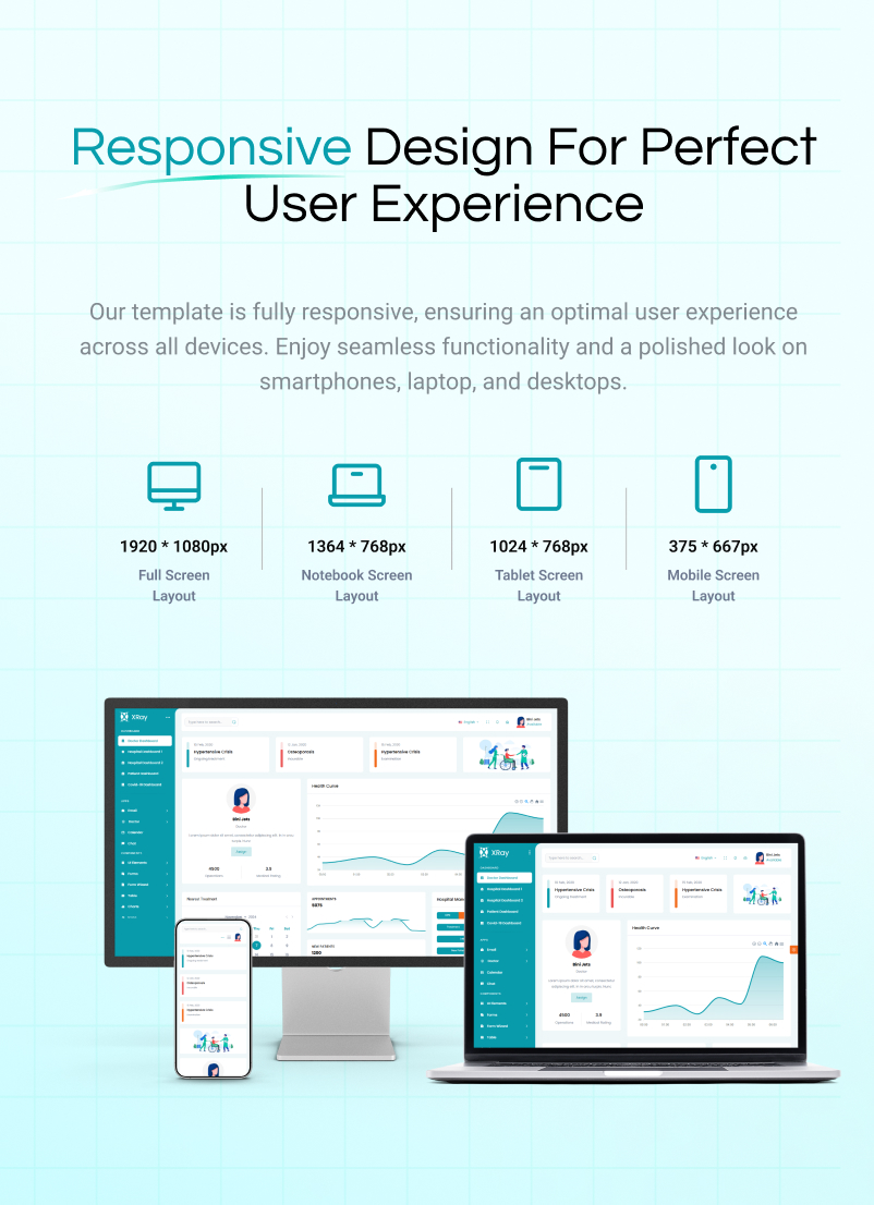 XRay 3.0 - Hospital & Medical Admin Template (React, Vue)