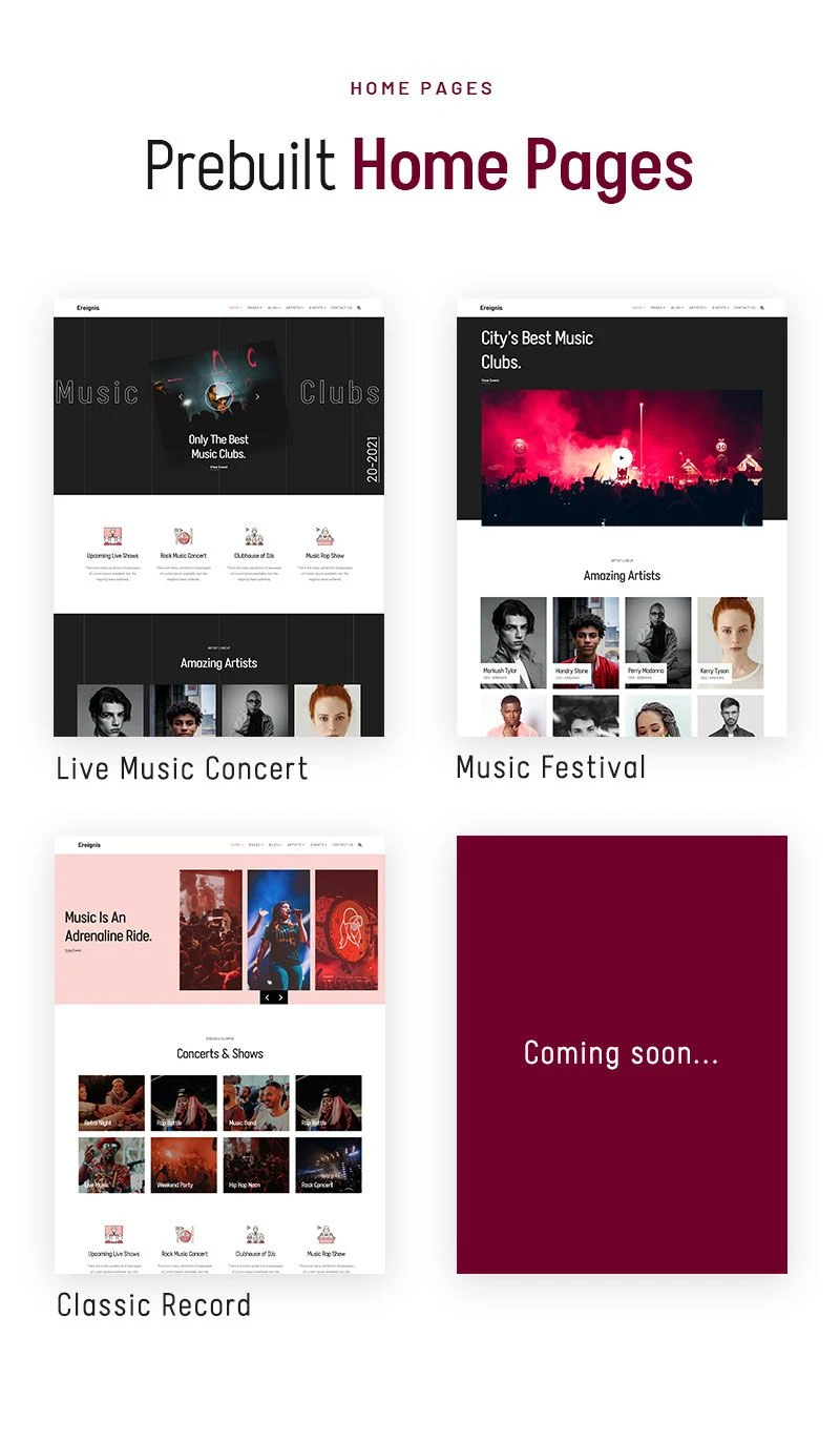 Best WordPress Theme for Musicians | Ereignis | Iqonic Design