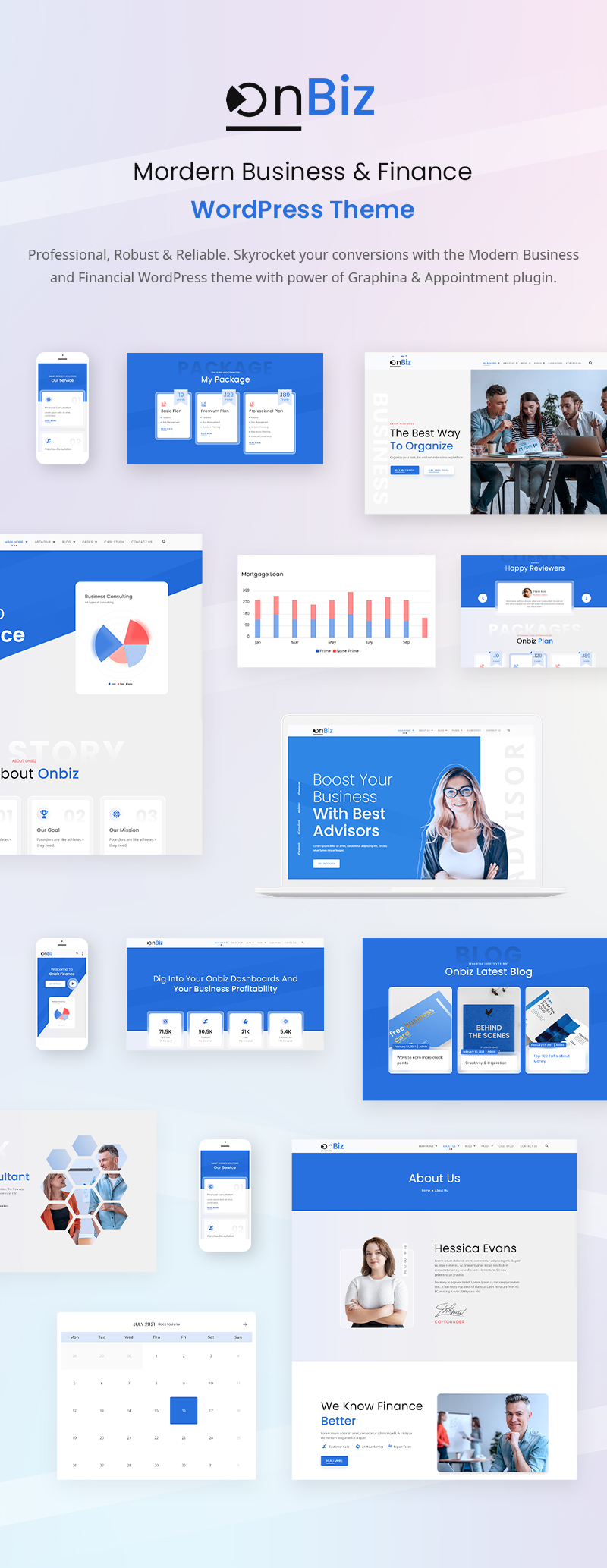 Consulting Business and Finance WordPress Theme | Onbiz | Iqonic Design