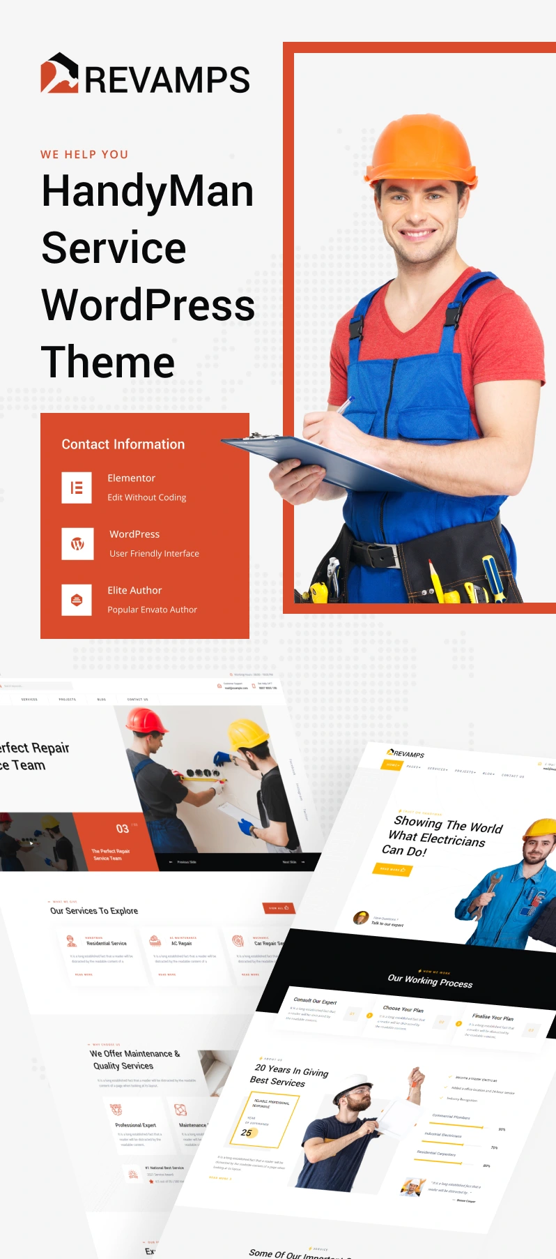 HandyMan Service WordPress Theme | Revamps | Iqonic Design