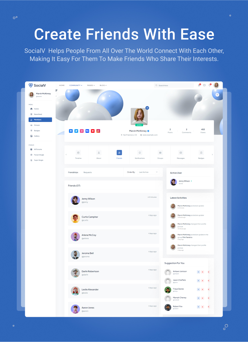 SocialV – Social Network and Community BuddyPress Theme