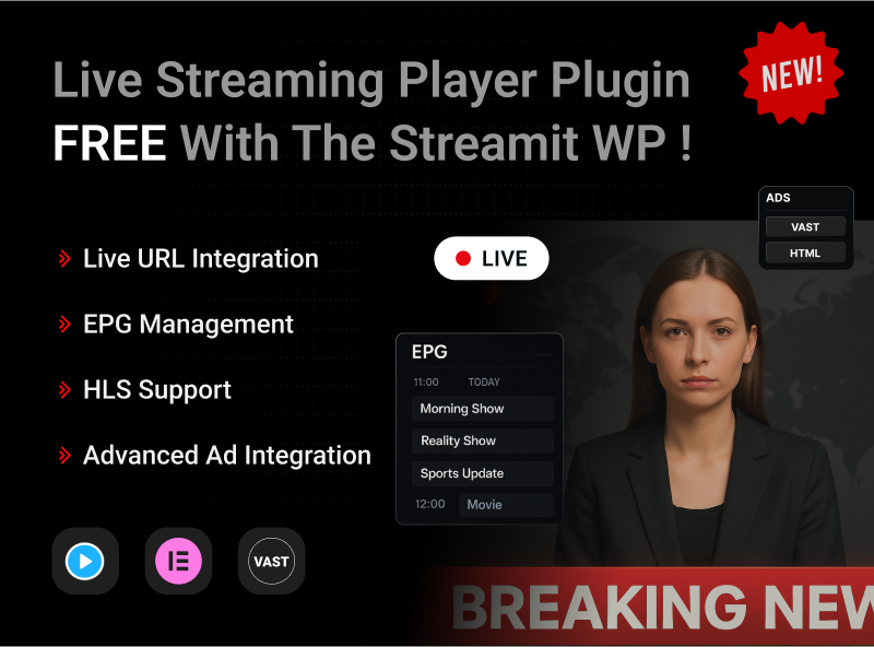Live Streaming Player Plugin | Streamit | Iqonic Design
